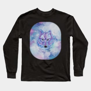 spirit wolf of the misty winter forest Long Sleeve T-Shirt